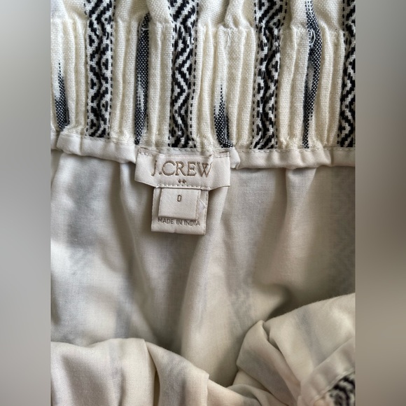 J Crew Stylish Black and White Patterned Ikat Sidewalk Cotton Skirt Size 0 - Picture 8 of 9